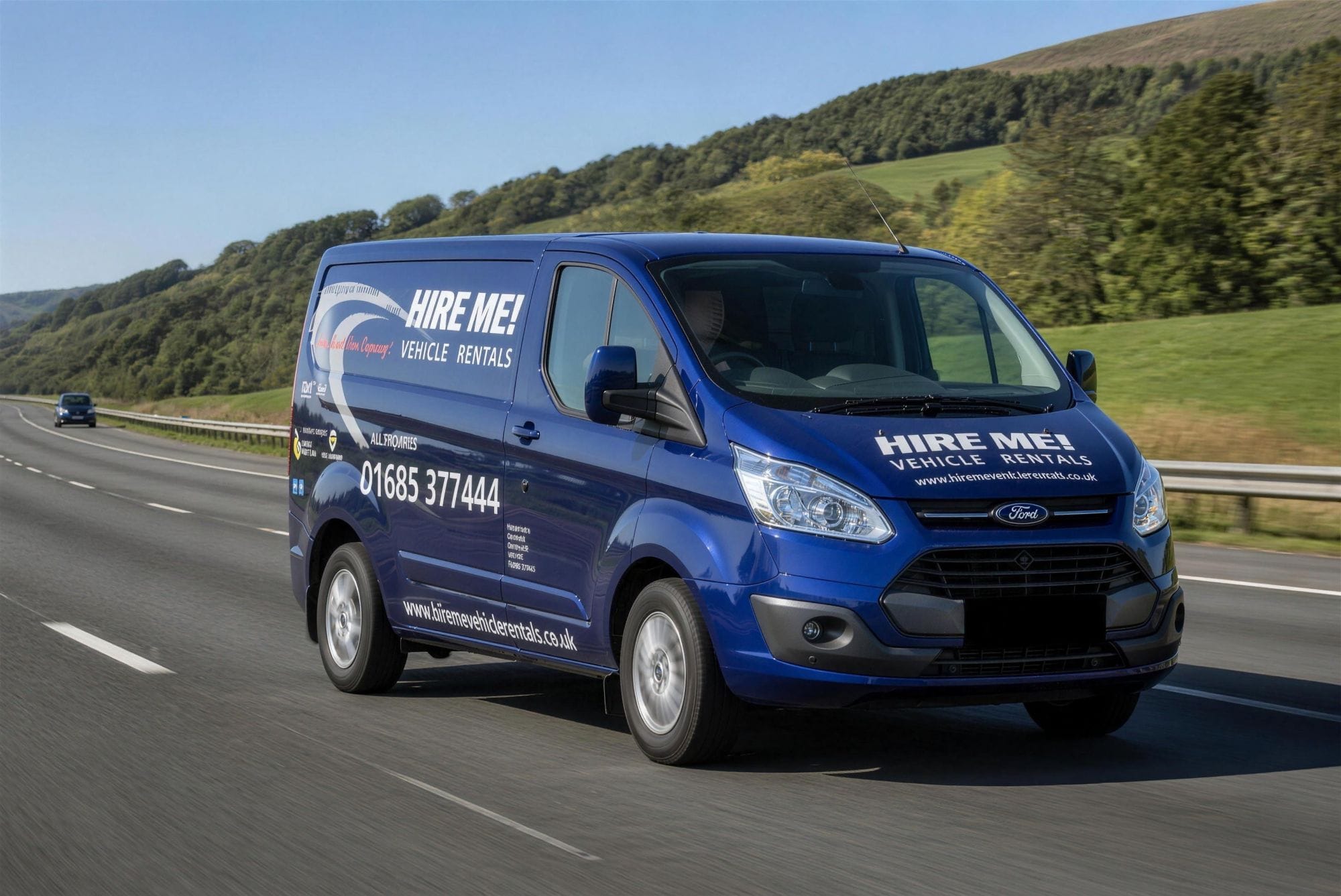 Corporate hire van on the M4 corridor, showing the reach of the corporate van hire service across South Wales.